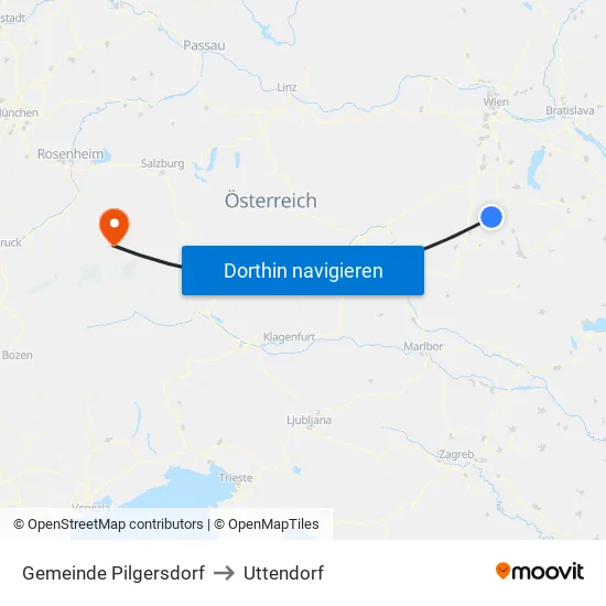 Gemeinde Pilgersdorf to Uttendorf map