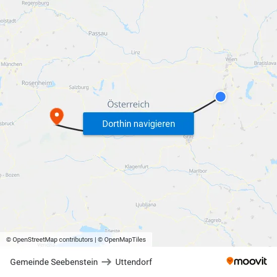 Gemeinde Seebenstein to Uttendorf map