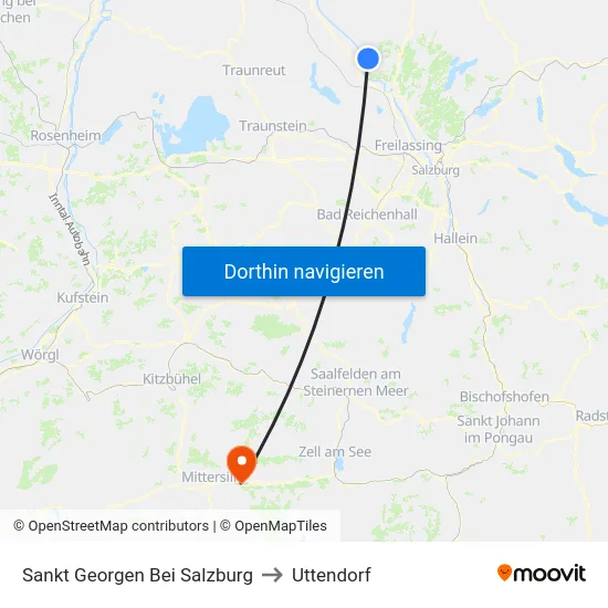 Sankt Georgen Bei Salzburg to Uttendorf map