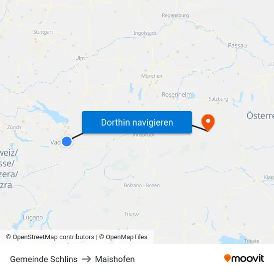 Gemeinde Schlins to Maishofen map