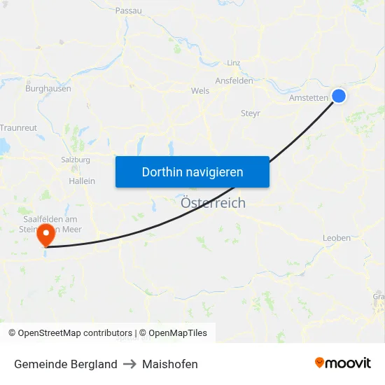Gemeinde Bergland to Maishofen map