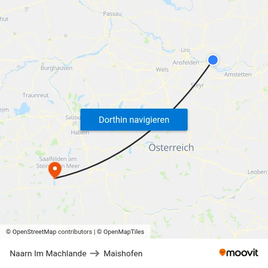 Naarn Im Machlande to Maishofen map