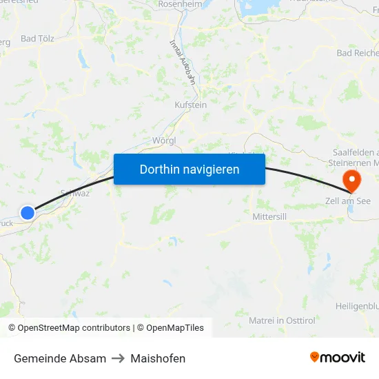 Gemeinde Absam to Maishofen map