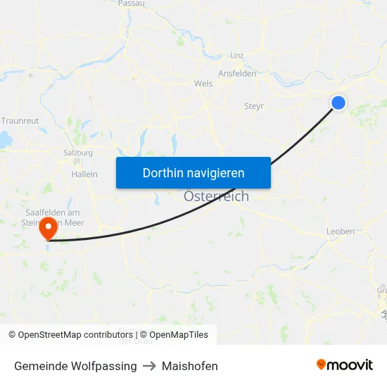 Gemeinde Wolfpassing to Maishofen map