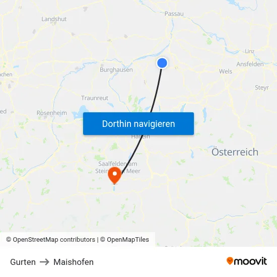 Gurten to Maishofen map