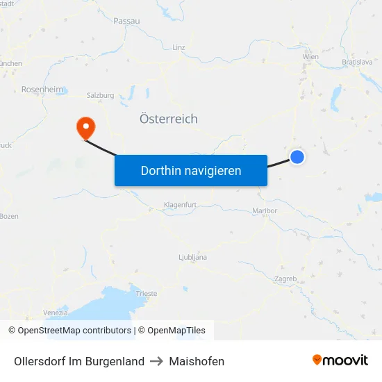Ollersdorf Im Burgenland to Maishofen map