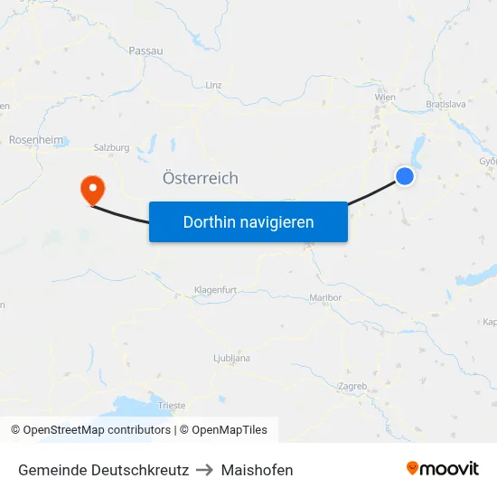Gemeinde Deutschkreutz to Maishofen map