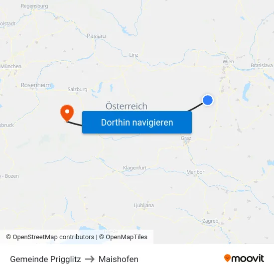 Gemeinde Prigglitz to Maishofen map