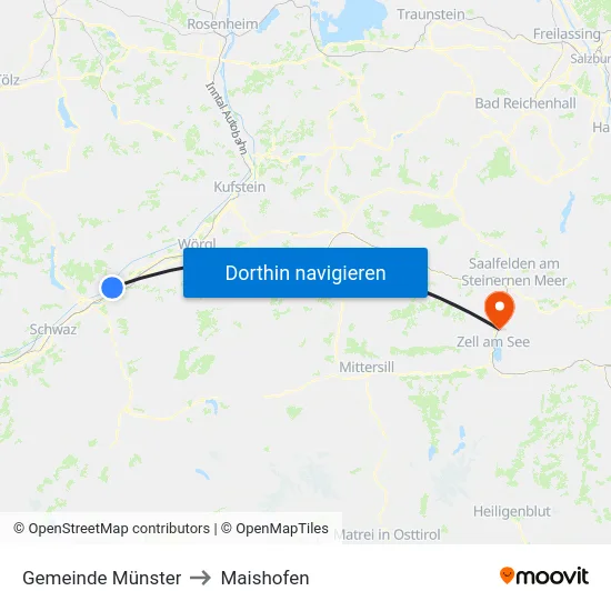 Gemeinde Münster to Maishofen map