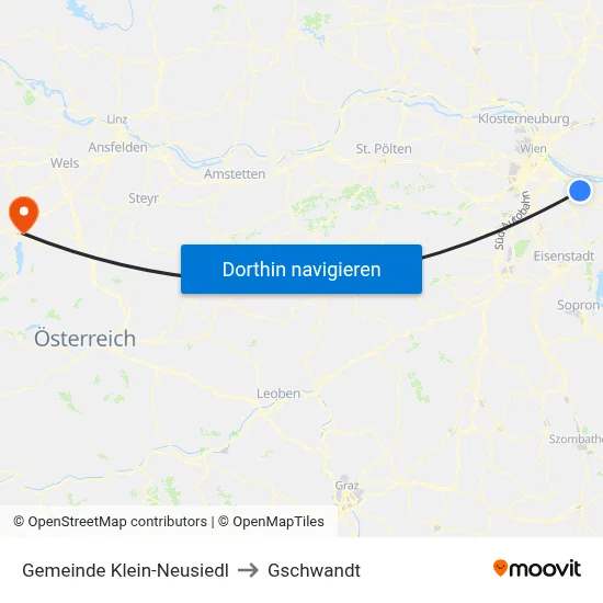 Gemeinde Klein-Neusiedl to Gschwandt map