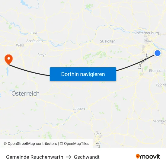 Gemeinde Rauchenwarth to Gschwandt map