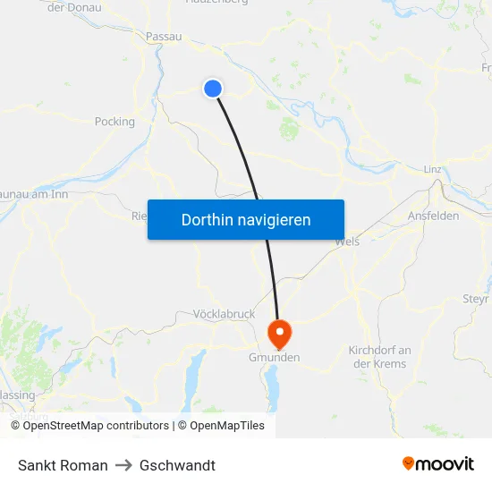 Sankt Roman to Gschwandt map