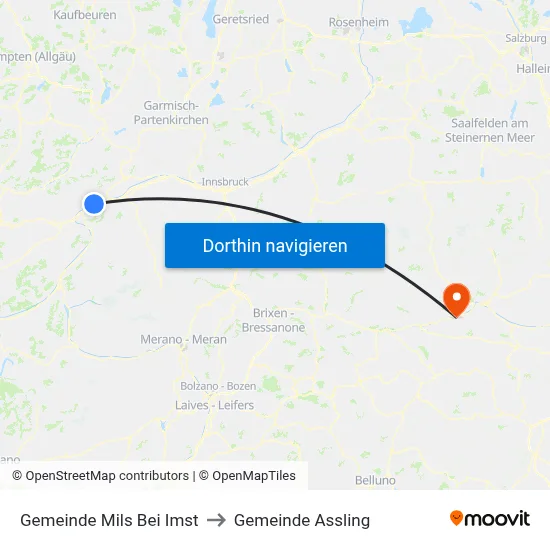 Gemeinde Mils Bei Imst to Gemeinde Assling map