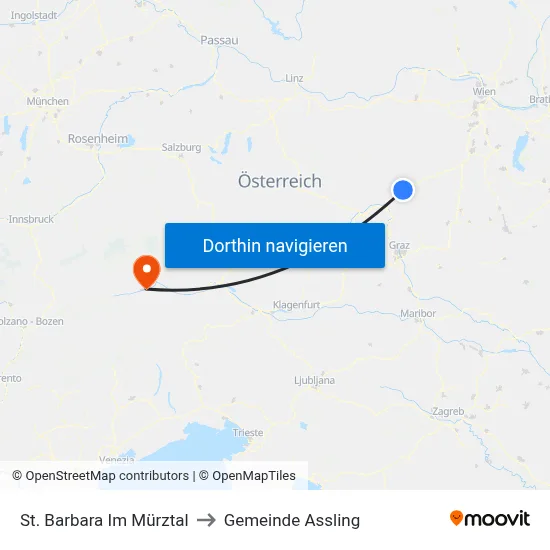 St. Barbara Im Mürztal to Gemeinde Assling map