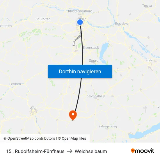 15., Rudolfsheim-Fünfhaus to Weichselbaum map