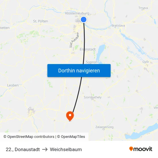 22., Donaustadt to Weichselbaum map