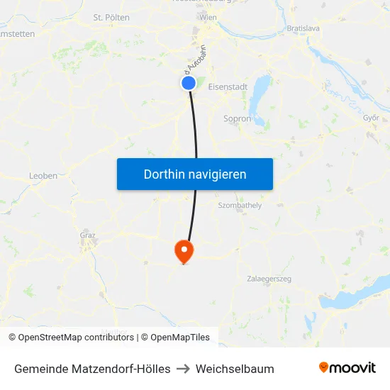 Gemeinde Matzendorf-Hölles to Weichselbaum map