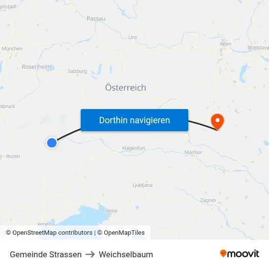Gemeinde Strassen to Weichselbaum map