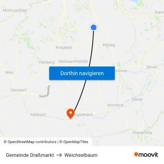 Gemeinde Draßmarkt to Weichselbaum map