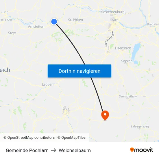 Gemeinde Pöchlarn to Weichselbaum map
