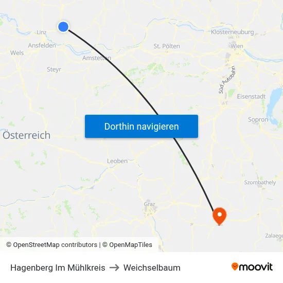 Hagenberg Im Mühlkreis to Weichselbaum map