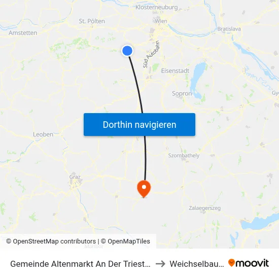 Gemeinde Altenmarkt An Der Triesting to Weichselbaum map
