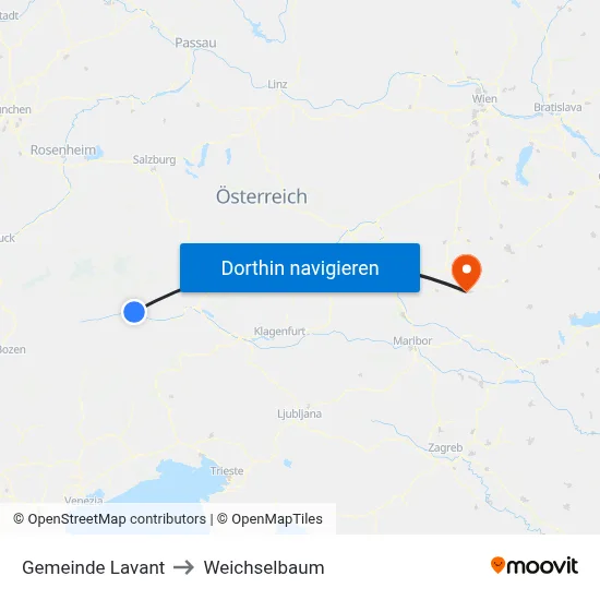 Gemeinde Lavant to Weichselbaum map