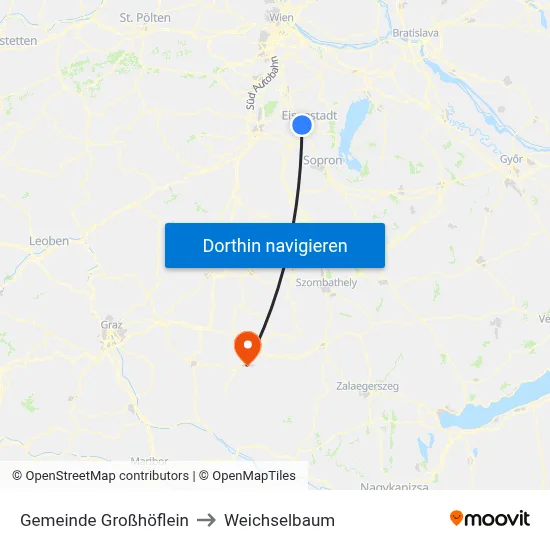 Gemeinde Großhöflein to Weichselbaum map