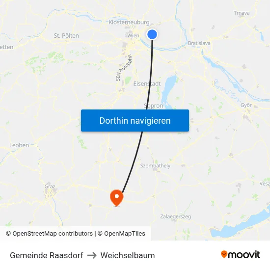 Gemeinde Raasdorf to Weichselbaum map