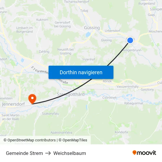 Gemeinde Strem to Weichselbaum map