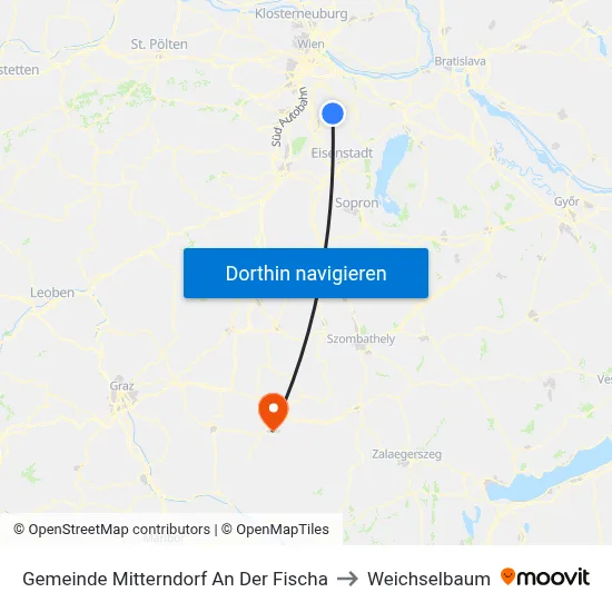 Gemeinde Mitterndorf An Der Fischa to Weichselbaum map