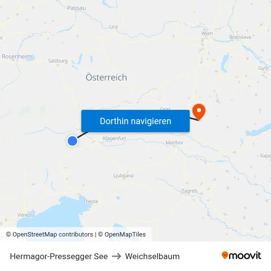 Hermagor-Pressegger See to Weichselbaum map
