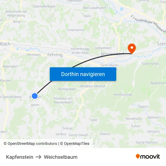 Kapfenstein to Weichselbaum map