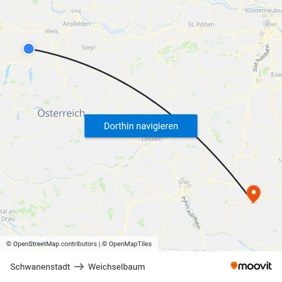 Schwanenstadt to Weichselbaum map