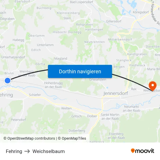 Fehring to Weichselbaum map