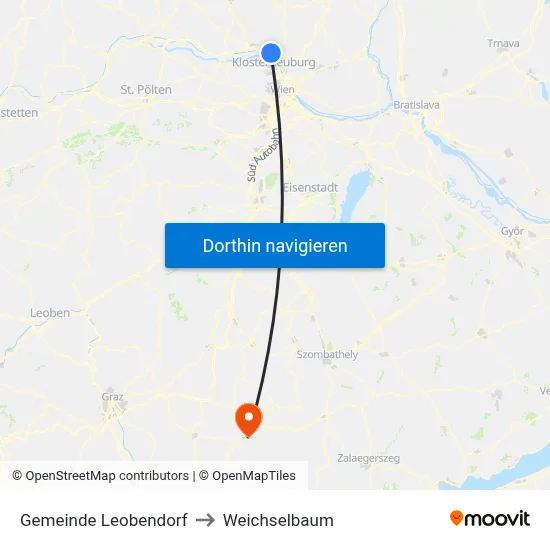 Gemeinde Leobendorf to Weichselbaum map