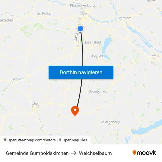Gemeinde Gumpoldskirchen to Weichselbaum map