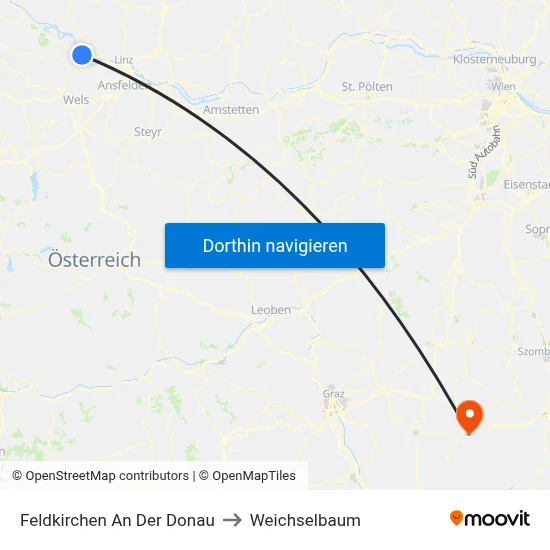 Feldkirchen An Der Donau to Weichselbaum map