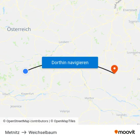 Metnitz to Weichselbaum map