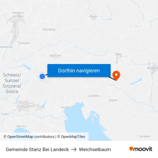 Gemeinde Stanz Bei Landeck to Weichselbaum map