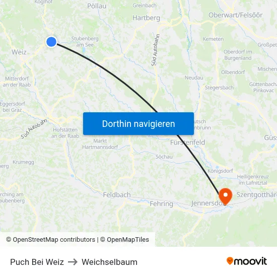 Puch Bei Weiz to Weichselbaum map