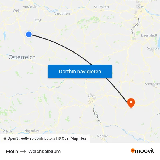 Molln to Weichselbaum map