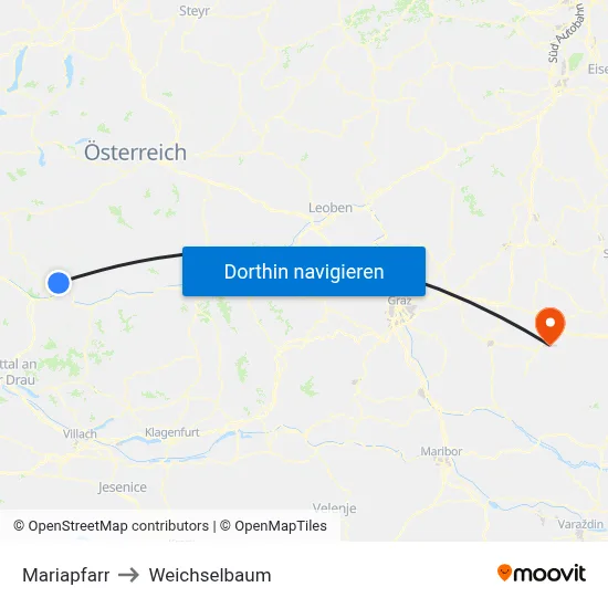 Mariapfarr to Weichselbaum map