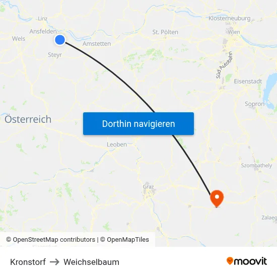 Kronstorf to Weichselbaum map