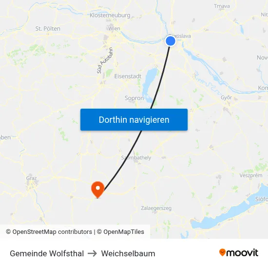 Gemeinde Wolfsthal to Weichselbaum map