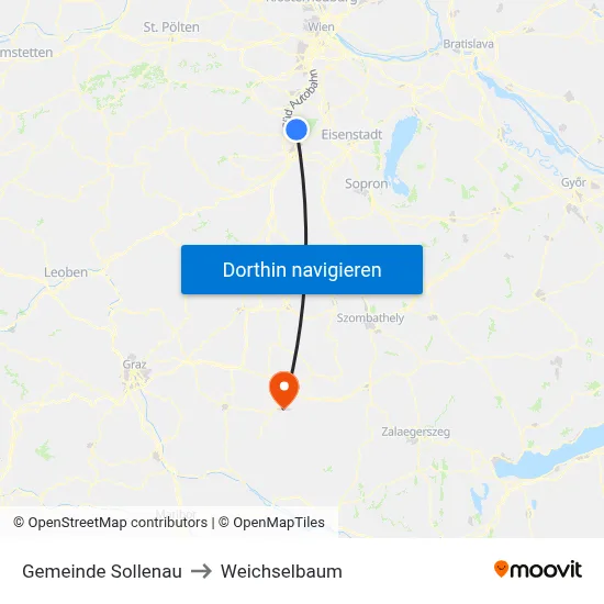 Gemeinde Sollenau to Weichselbaum map