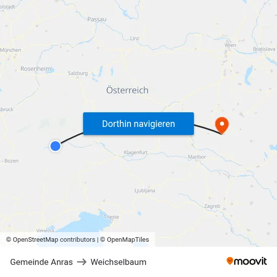 Gemeinde Anras to Weichselbaum map
