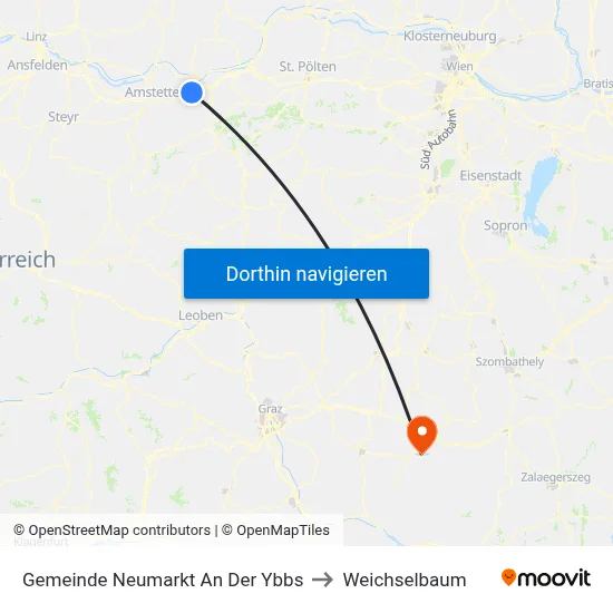 Gemeinde Neumarkt An Der Ybbs to Weichselbaum map