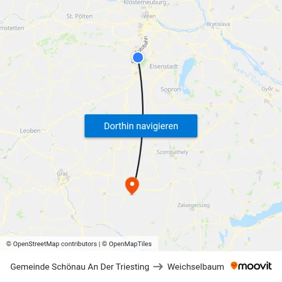 Gemeinde Schönau An Der Triesting to Weichselbaum map