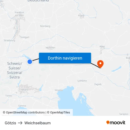 Götzis to Weichselbaum map